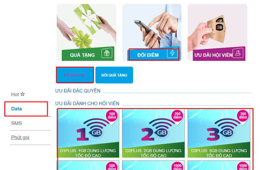 Cac buoc doi diem VinaPhone lay data tren Web