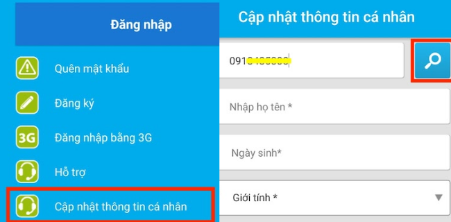 thay doi thong tin vinaphone online