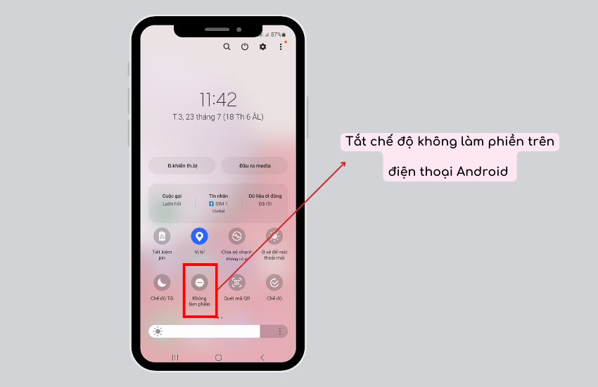 Tat che do khong lam phien tren dien thoai Android